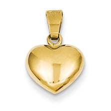 14K Gold Puffed Heart Charm