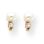 14K Gold Pearl Diamond earrings
