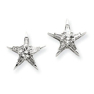0.5 Carat 14K White Gold Diamond Star Shaped Earrings