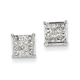 0.5 Carat 14K White Gold Diamond Earrings