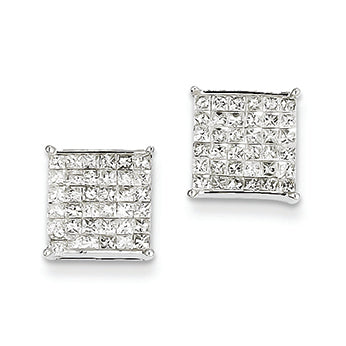 1.1 Carat 14K White Gold Diamond Earrings