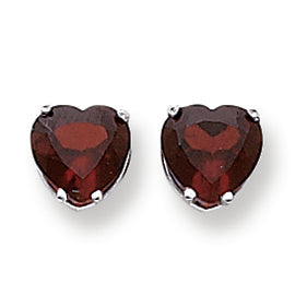 4.2 Carat 14K White Gold 8mm Heart Garnet earring