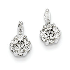 0.3 Carat 14K White Gold Diamond Cluster Post Earrings