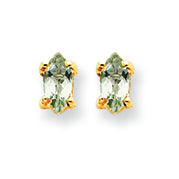 0.3 Carat 14K Gold 5x2.5 Marquise Green Amethyst Earring