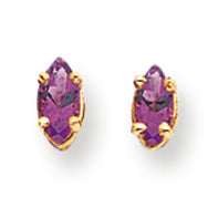 0.3 Carat 14K Gold 5x2.5mm Marquise Amethyst earring