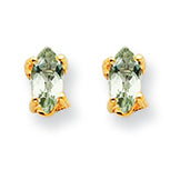 0.3 Carat 14K Gold 5x2.5 Marquise Green Amethyst Earring