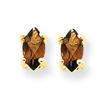 0.3 Carat 14K Gold 5x2.5 Marquise Smokey Quartz Earring