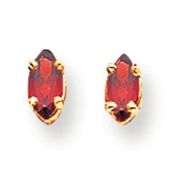 0.4 Carat 14K Gold 5x2.5mm Marquise Garnet earring