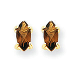 0.3 Carat 14K Gold 5x2.5 Marquise Smokey Quartz Earring