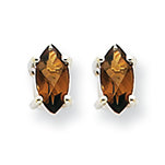0.3 Carat 14K Goldw 5X2.5mm Marquise Smokey Quartz Earring