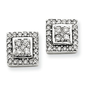 0.5 Carat 14K White Gold Diamond Post Earrings