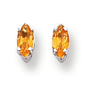 0.5 Carat 14K Gold Citrine Diamond marquis stud earring