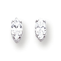 14K White Gold 6x3mm Marquise Cubic Zirconia earring