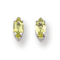 0.5 Carat 14K White Gold 6x3mm Marquise Peridot earring