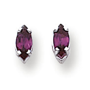 0.7 Carat 14K Gold Rhodalite Garnet Diamond marquis stud earring