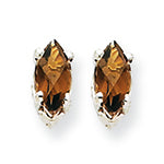 0.4 Carat 14K Goldw 6x3mm Marquise Smokey Quartz Earring
