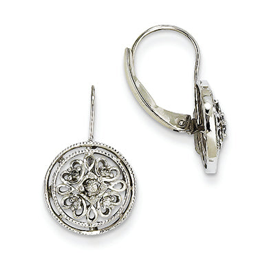 0.2 Carat 14K White Gold Diamond Leverback Earrings
