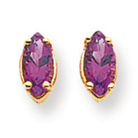 0.7 Carat 14K Gold 7x3.5mm Marquise Amethyst earring