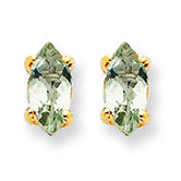 0.8 Carat 14K Gold 7x3.5 Marquise Green Amethyst Earring