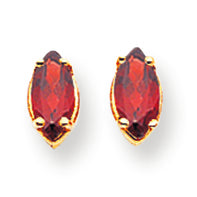 0.9 Carat 14K Gold 7x3.5mm Marquise Garnet earring