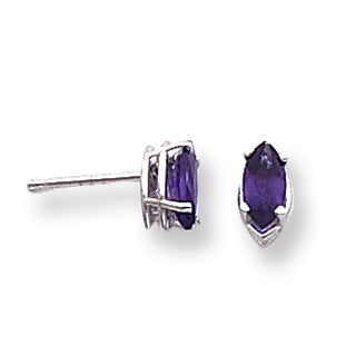 0.7 Carat 14K White Gold 7x3.5mm Marquise Amethyst earring