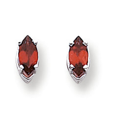 0.9 Carat 14K White Gold 7x3.5mm Marquise Garnet earring