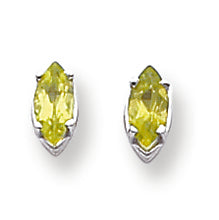 0.8 Carat 14K Gold Peridot Diamond marquis stud earring