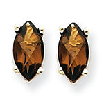 0.7 Carat 14K Goldw 7x3.5mm Marquise Smokey Quartz Earring