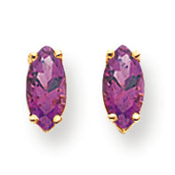 1.1 Carat 14K Gold 8x4mm Marquise Amethyst earring