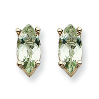 1.1 Carat 14K Goldw 8x4mm Marquise Green Amethyst Earring