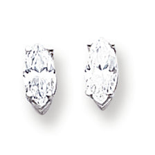 14K White Gold 8x4mm Marquise Cubic Zirconia earring