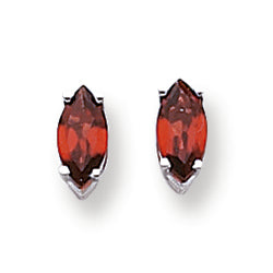 1.5 Carat 14K Gold Garnet Diamond marquis stud earring