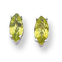 1.2 Carat 14K Gold Peridot Diamond marquis stud earring