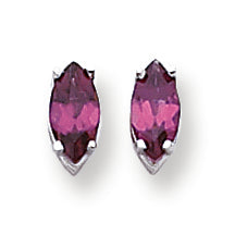 1.5 Carat 14K Gold Rhodalite Garnet Diamond marquis stud earring