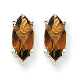 1.1 Carat 14K Goldw 8x4mm Marquise Smokey Quartz Earring