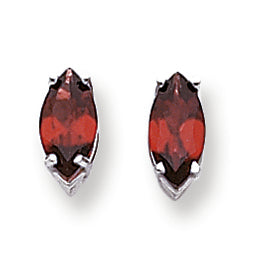 2.6 Carat 14K White Gold 10x5mm Marquise Garnet earring