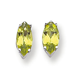 2.2 Carat 14K Gold Peridot Diamond marquis stud earring