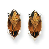2.1 Carat 14K Goldw 10x5mm Marquise Smokey Quartz Earring