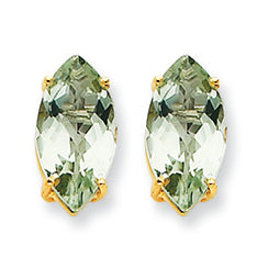 2.9 Carat 14K Gold 12x6 Marquise Green Amethyst Earring