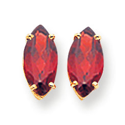 4.1 Carat 14K Gold Garnet Diamond marquis stud earring