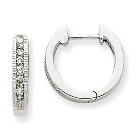 0.2 Carat 14K White Gold Diamond Hoop Earrings