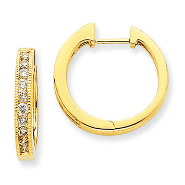 0.5 Carat 14K Gold Diamond Hoop Earrings