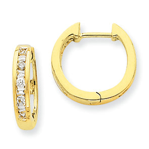 0.3 Carat 14K Gold Diamond Hoop Earrings