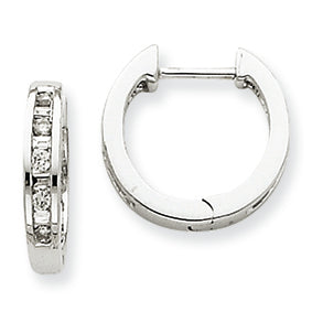 0.3 Carat 14K White Gold Diamond Hoop Earrings