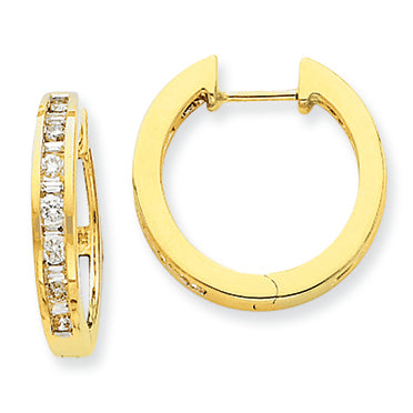 0.5 Carat 14K Gold Diamond Hoop Earrings