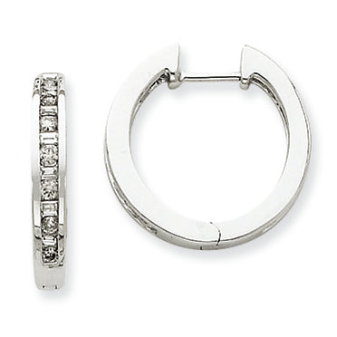 0.5 Carat 14K White Gold Diamond Hoop Earrings
