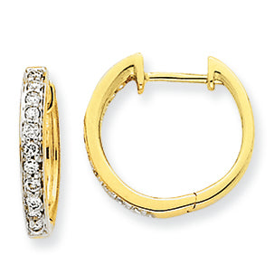 0.3 Carat 14K Gold Diamond Hoop Earrings