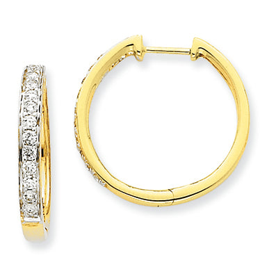 0.5 Carat 14K Gold Diamond Hoop Earrings