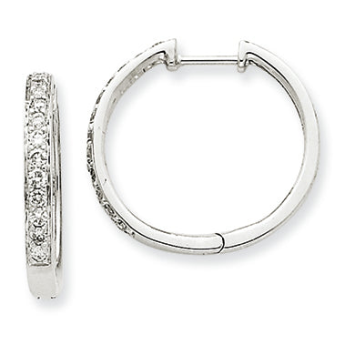0.5 Carat 14K White Gold Diamond Hoop Earrings