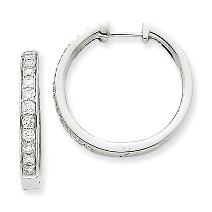 0.8 Carat 14K White Gold Diamond Hoop Earrings